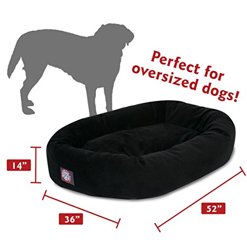 Image of Majestic Pet Villa 40 Inch Shredded Memory Foam Dog Bed for Large Sized Dog 40x29x9 Inch-Orthopedic Pet Bed with Removable Washable Cover-Washable Large Puppy Mat with Head Support-Aubergine