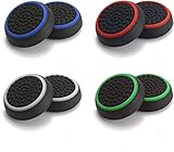 Perfepart Silicone Thumb Stick Grip Cap Joystick Thumbsticks Caps Cover for PS4 Xbox 1 PS3 Xbox 360 PS2 Game Controllers - Black w/Blue - Image 5