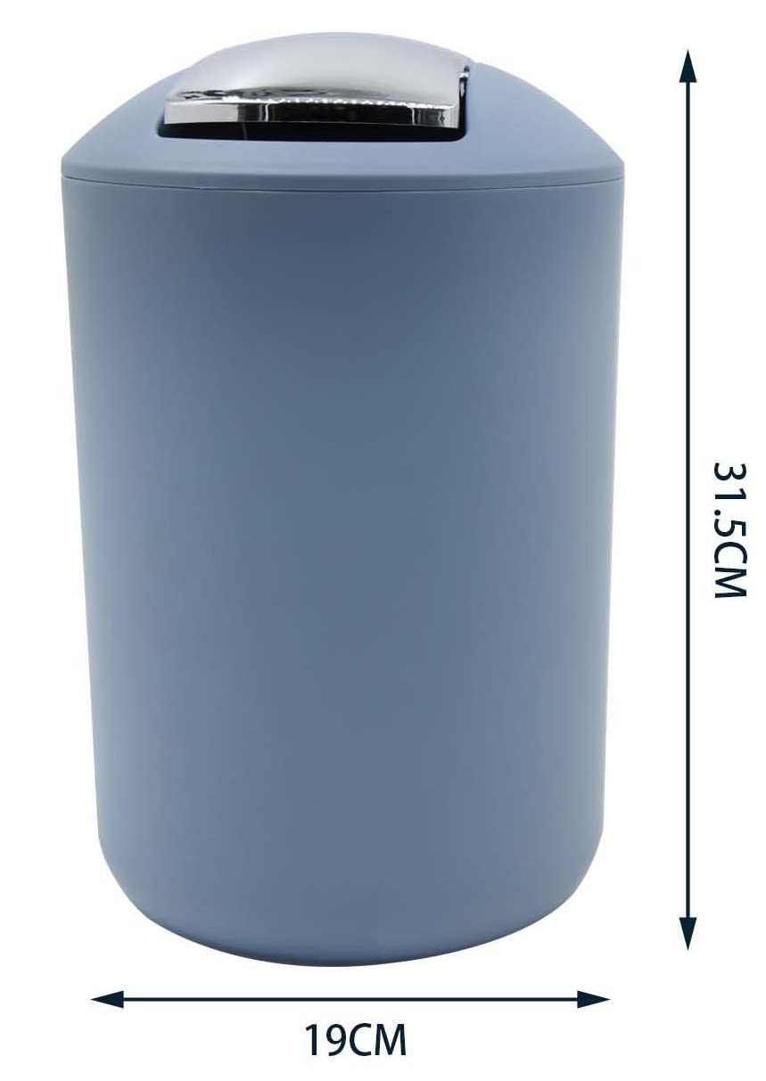 Set Accessori Bagno 6 Pezzi BM - Portaspazzolino, Dispenser, Portasapone, Blu Avio, Plastica - Foto 8