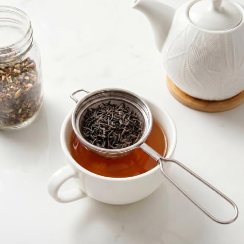Image of Nestasia Stainless Steel Tea Strainer Set of 2 | Fine Mesh Coffee, Juice & Green Tea Strainer | 100% Food-Safe, Rust-Resistant & Dishwasher-Safe Chai Chhalni