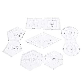 Amazon.com: 5Pcs Patchwork Ruler Set - Acrylic Quilting Templates with ...