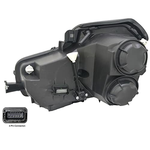 Headlightsdepot Halogen Dark Gray Headlights Compatible With Cadillac Cts 2003-2007 Includes Left Driver And Right Passenger Side Headlamps #TOP1