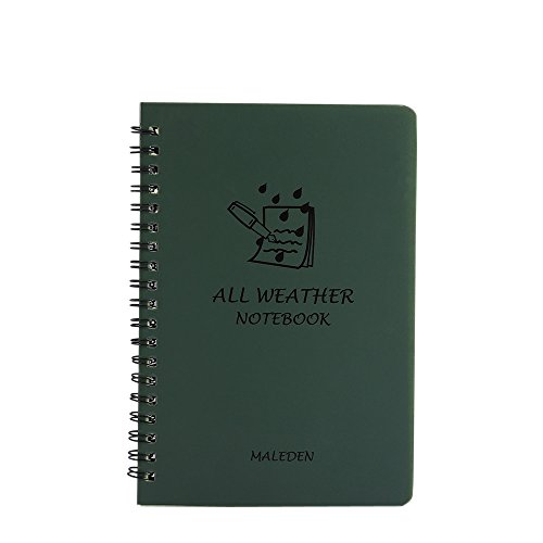 All Weather Notebooks, MALEDEN Waterproof Spiral Bound Steno Pads Memo Notes for Outdoor Activities Recording