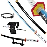 Demon Slayer Sword for Cosplay with Belt Holder Stand, 41 inches (Tomioka Giyuu)