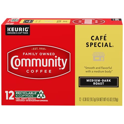 Image of Community Coffee Cafe Special, 12 Count Single Serve Coffee Pods, Medium Dark Roast, Compatible with Keurig K-cup Brewers, 12 Count (Pack of 1)
