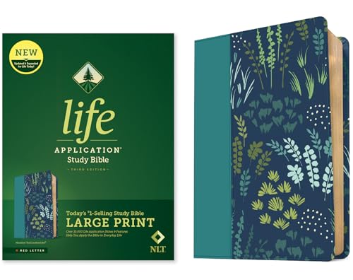 NLT Life Application Study Bible, Third Edition, Large Print (LeatherLike, Meadow Teal, Red Letter)