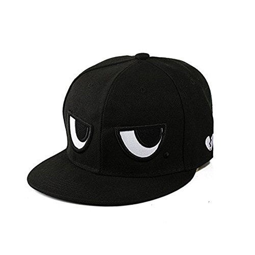 Adjustable Hip-hop Hats Unisex Novelty Baseball Cap Eyes Pattern Snapback Black