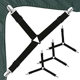 4 Pcs Bed Sheet Fasteners,Bed Sheet Holder Straps Mattress Grippers Fasteners Adjustable Clips Keep...