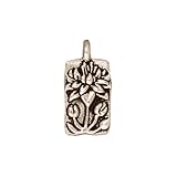 Fine Silver Plated Pewter Floating Lotus Charm 17mm (1)