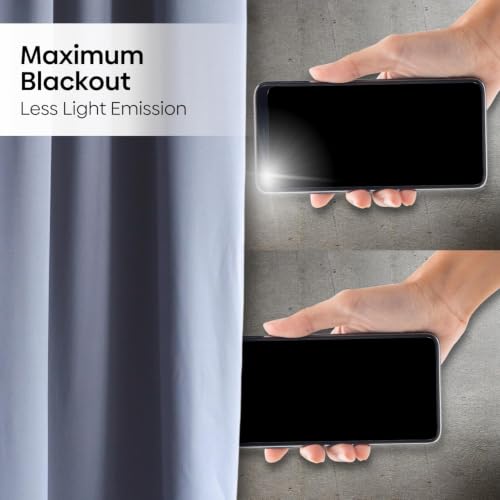 Image of Haus and Kinder Blackout Curtains 5 feet for Window,Pack of 2 Blackout Curtains for Window,100% Room Darkening Curtains Blackout 5 feet Long (Chalk Blue, 114x152 CM)