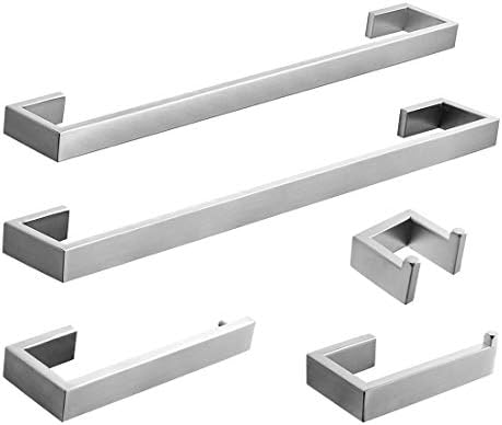 Fapully 5 Piece Bathroom Hardware Set Stainless Steel Wall Mounted Bathroom Accessories Set,Brushed Nickel Finished