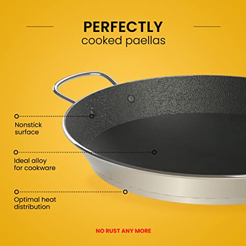 Machika I Non Stick Pan, Stainless Steel Pan, Induction Cooking Pan I 12 Servings I Silver I 46 Cm / 18.11 Inches #TOP3