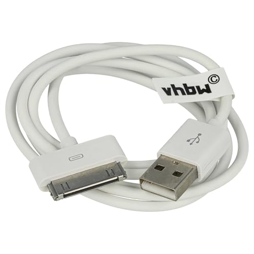 vhbw Cable de datos USB (tipo A a reproductor MP3) compatible con Apple iPod nano 4 Gen. - A1285, nano 5 Gen. - A1320 reproductor MP3 - blanco
