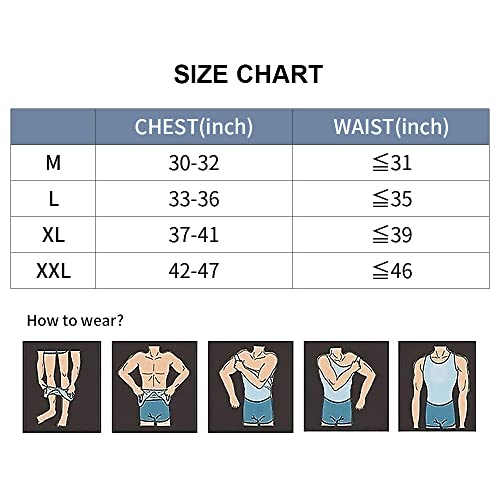 Hanerdun- Mens Slimming Body Shaper Shirt With Zipper Abs Abdomen Slim,Black,Large #TOP4