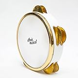 Professional Riq Riqq White Skin Hammered Brass Cymbals Internal Tuning DEL-302 Tambourine With case