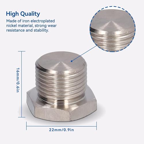 O2-Sauerstoffsensor, M18x1,5-Sechskantstecker O2-Sensorkappen Nickel-Befestigungs-Hardware-Stecker Abgassystem-Autoteile