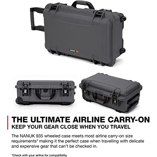 Nanuk 935 Waterproof Carry-on Hard Case with Lid Organizer and Foam Insert for Canon, Nikon - 2 DSLR Body and Lens/Lenses - Graphite 935-DSLR7 by NANUK - Image 8