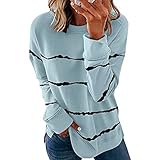 Willkommen im MGOZD Store. Dieses Oberteile ist heutzutage das beliebteste Tops. Bluse,Shirt, Sweatshirt Damen ohne Kapuze Oversize Vintage Pullover, sportlicher Pullover langarmes lockeres Pulli Shirt, Basic Oversize Sweatshirt darf in keinem Kleiderschrank fehlen,geschmackvoll, helfen Sie zeigen Ihren einzigartigen Charme. Es ein Muss für jede modische Frau oder jedes Mädchen und kann Ihnen helfen, sich leicht an verschiedene Kleidungsstile anzupassen.