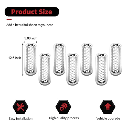 Rt-Tcz Upgrade Version Clip-On Grille Front Mesh Grille Inserts For Jeep Wrangler 2007-2015 (Chrome) #TOP3