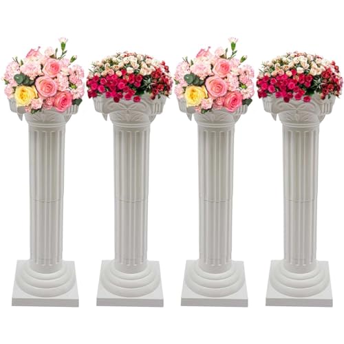 Colonne a colonna romana per matrimoni, 4 pezzi, decorazione per eventi, piedistallo, decorazione per feste, colonne per vasi di fiori per decorazioni eleganti