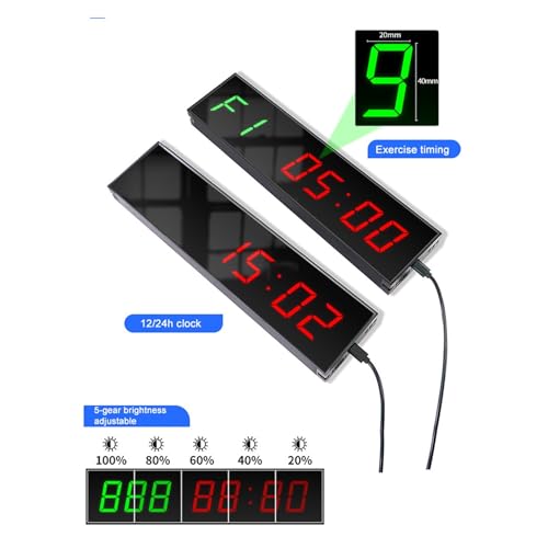 Temporizador digital montado en la pared con mando a distancia para boxeo y competición 4