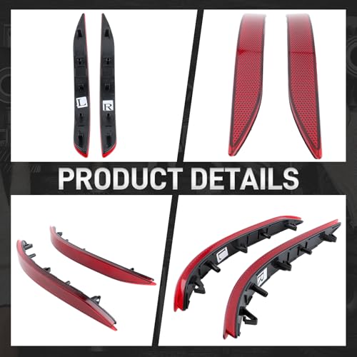 Image of Rear Bumper Reflector Case Driver Left and Passenger Right Side Compatible with Chevrolet Equinox 2018 2019 2020 2021 2022 2023 84150891 84306359 GM1185117 84150890 84306358 GM1184117 16499978