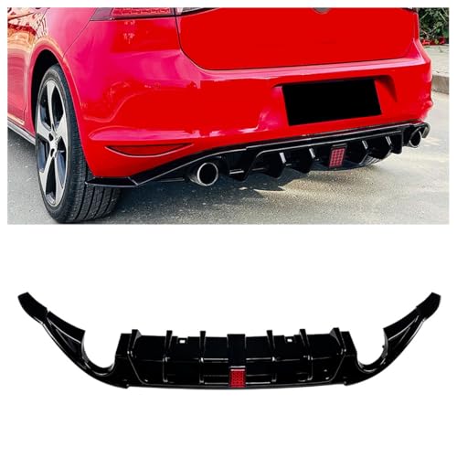 Diffuseur de pare-chocs arrière Golf 7 MK7 au look noir brillant