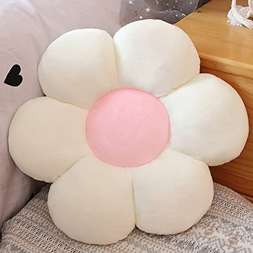 Image of RVA Sunflower Shaped 6 Kali Cute Preppy Decorative Throw Pillow|Floor Cushion with Fibre Filling for Aesthetic Decoration (White, 25CM)