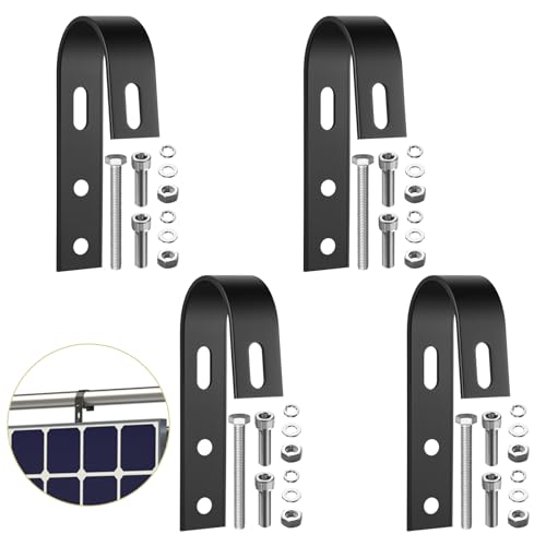 Anbte 4 Pack Solar Panel Fence Mounting Kit, for Balcony, Black