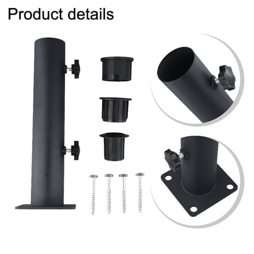 Soporte para paraguas al aire libre con perilla de seguridad y adaptadores de 48/38/32 mm 3