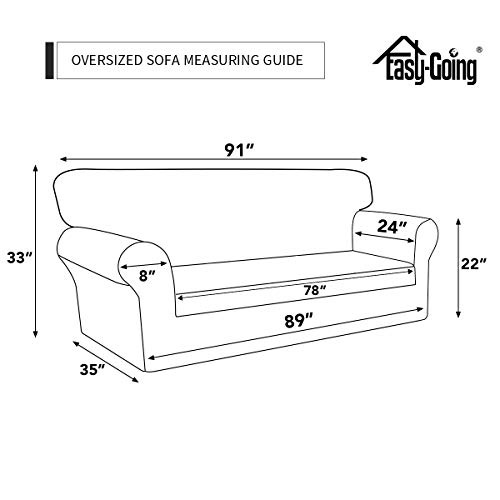 Image of Easy-Going 2 Pieces Stretch Oversized Couch Sofa Slipcover Washable