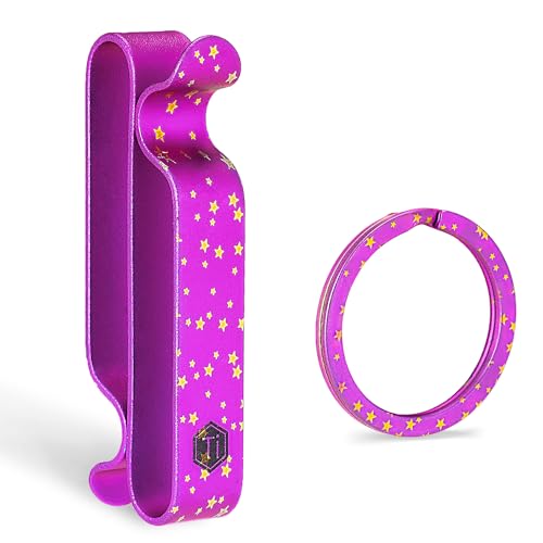 Image of KeyUnity KM00 Titanium Belt Loop Keychain Clip Double Side Quick Release Key Holder with Detachable Key Ring