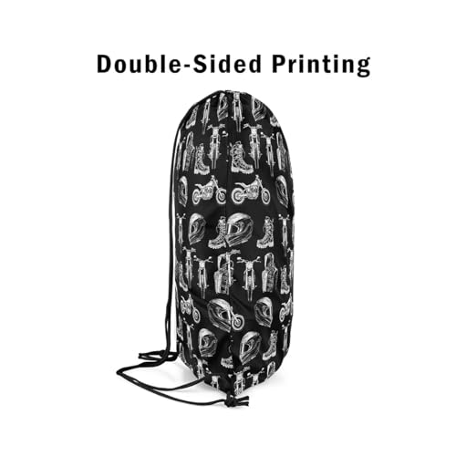 Feelyou Dirt Bike Drawstring Backpack 13"x15.7" Manuscript Motorcycle Helmet Sports Gym String Bag Racing Motocross Rider Drawstring Bags Extreme Sports Waterproof Cinch Bag Sports Drawstring Sackpack4