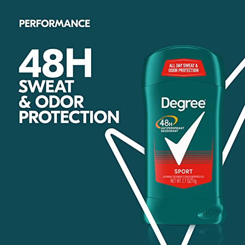 Image of Degree Men Original Antiperspirant Deodorant for Men, Pack of 4, 48-Hour Sweat and Odor Protection, Sport 2.7 oz (Packing May Vary)