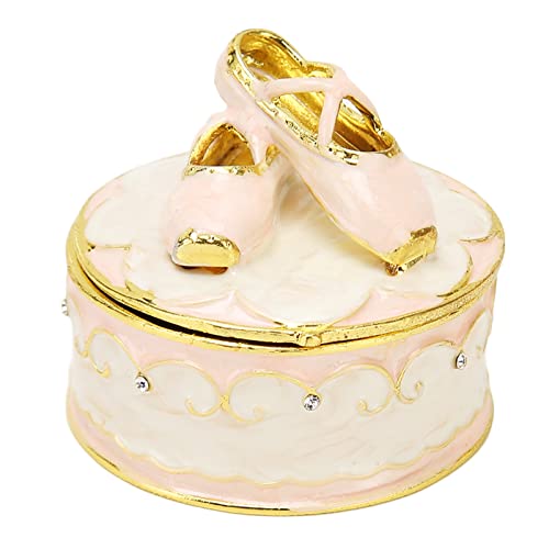 Locadence Cajas Joyería, 2,2 X 2 X 1,8 Pulgadas, Zapatos Ballet Decorativos Forma Caja Organizadora Baratijas Aleación Zinc, Organizador Almacenamiento Baratijas para Estantería