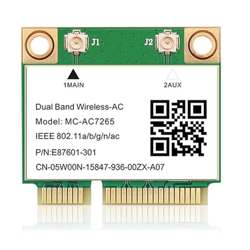 Janasiba Tarjeta de red inalámbrica AC7265 802.11ac 2.4G 5 GHz para portátil 7260HMW de 1200 Mbits/S Bluetooth 4.2