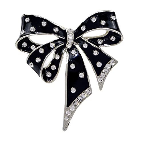 Broche en émail noir accessoire idéal pour tenue de fête