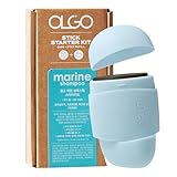 OLGO Marine Shampoo Stick Starter kit 1case+1refill(2.8 oz) | Soap-free solid shampoo for scalp with cooling | sea grape, kelp, charcoal, biotin | sustainable & clean- no sulfate