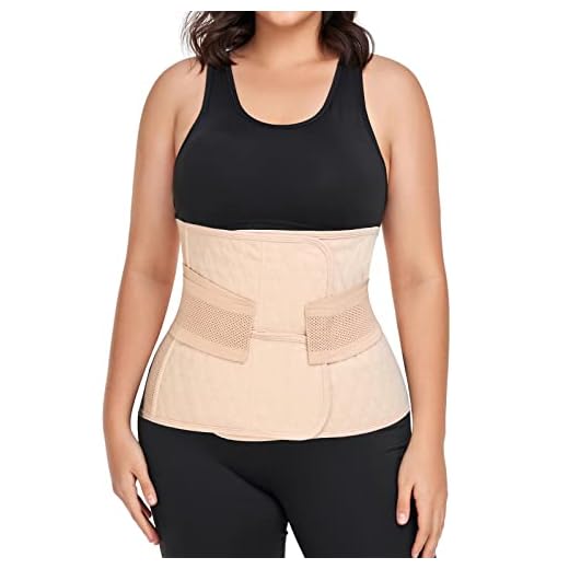 Abdominal Binder Post Surgery for Men and Women, Postpartum Belly Band, Hernia Belt Stomach Compression Wrap for Hernia Surgery, C-Section, Natural Birth, Abdominal Injuries,Nude,S/M