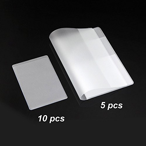 Owfeel 5pcs Frosted Plastic Passport Cover Passport Protector+10pcs Clear Plastic ID Credit Card Holder2