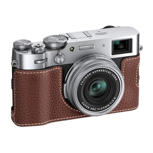 VOVMOEYA X100VI Case,PU Leather Camera Half Case Compatible with Fujifilm X100VI Digital Camera - Brown