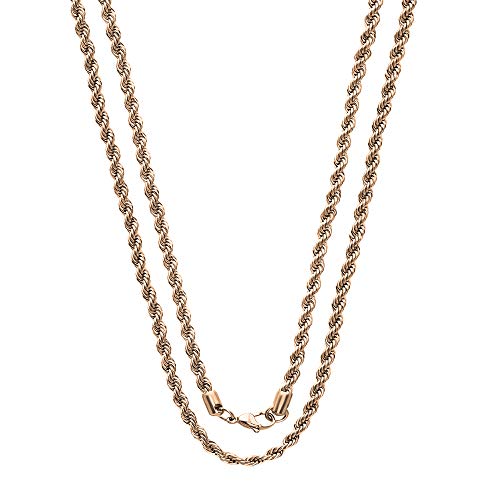 Collier maille corde en acier de qualité supérieure Savlano avec son écrin