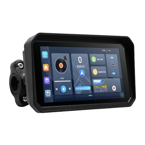 LSYQFB Schermo Carplay per Moto per BMW R Nine T 719, 6 Pollici Touchscreen Impermeabile Doppio Bluetooth Cablato Controller Monitor Pressione Pneumatici