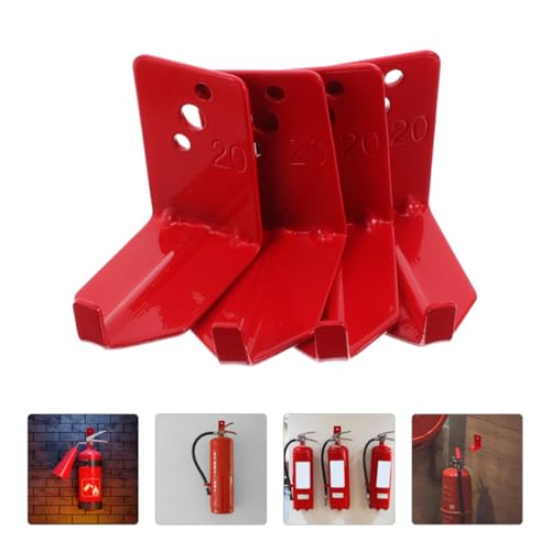 Soportes de hierro para extintor rojo en L: ganchos de pared para ahorrar espacio en oficinas 7
