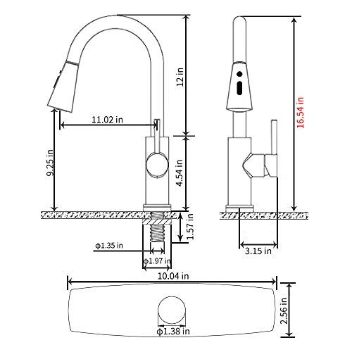 FORIOUS Kitchen Faucet with Pull Down Sprayer Brushed Nickel, High Arc Single Handle Kitchen Sink Faucet with Deck Plate, Commercial Modern rv Stainless Steel Kitchen Faucets, Grifos De Cocina