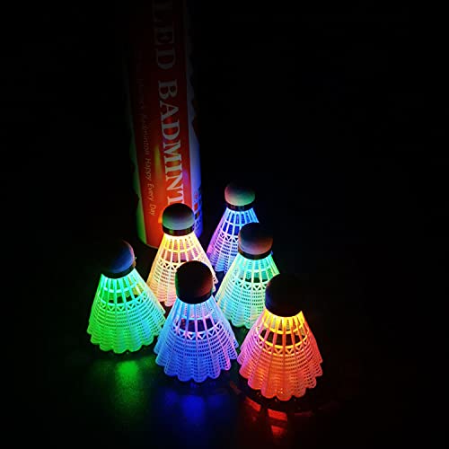 Senston Led Badminton Shuttlecocks Nylon, Dark Night Glow Badminton Ball Lighting For Outdoor Indoor Sports Activities 6 Pack #TOP5