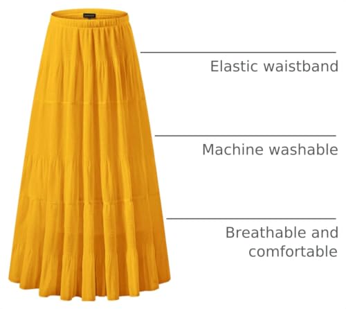 Image of NASHALYLY Women's Chiffon Elastic High Waist Pleated A-Line Flared Maxi Skirts