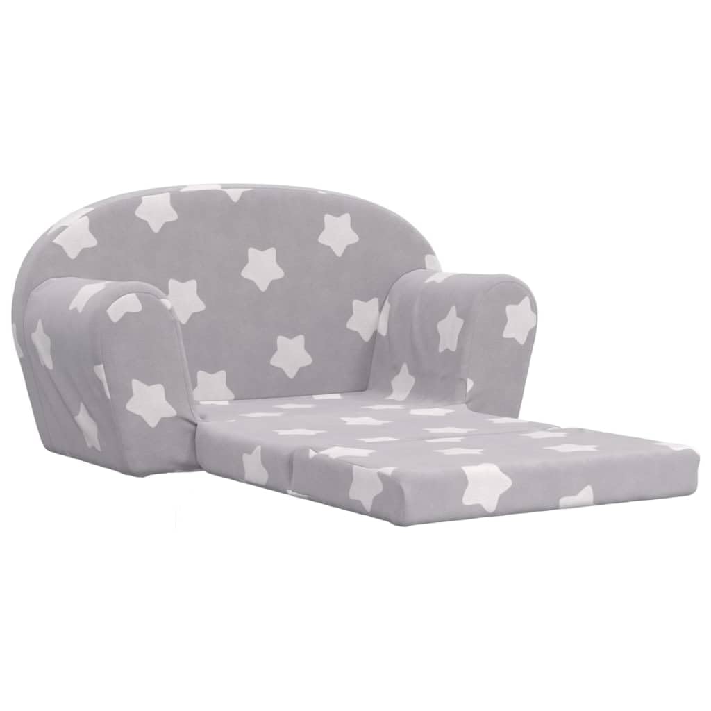 Sofa dziecięca 2-osobowa sofa z funkcją spania, jasnoszara