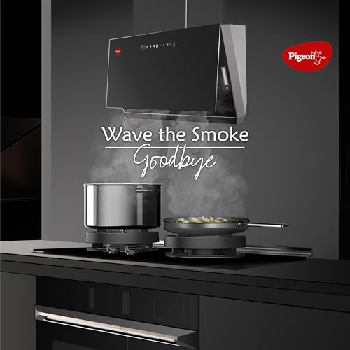 Image of Pigeon Xtreme DLX 75 cm Inclined Kitchen Chimney 1500 m3 /hr suction |Touch & Gesture Control | Heat Auto Clean | 7 years warranty on motor| (Black)
