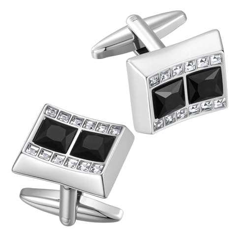 Image of Cufflinks for Men Classic Wedding Business Shirt Cuff Links Set Gifts with Box